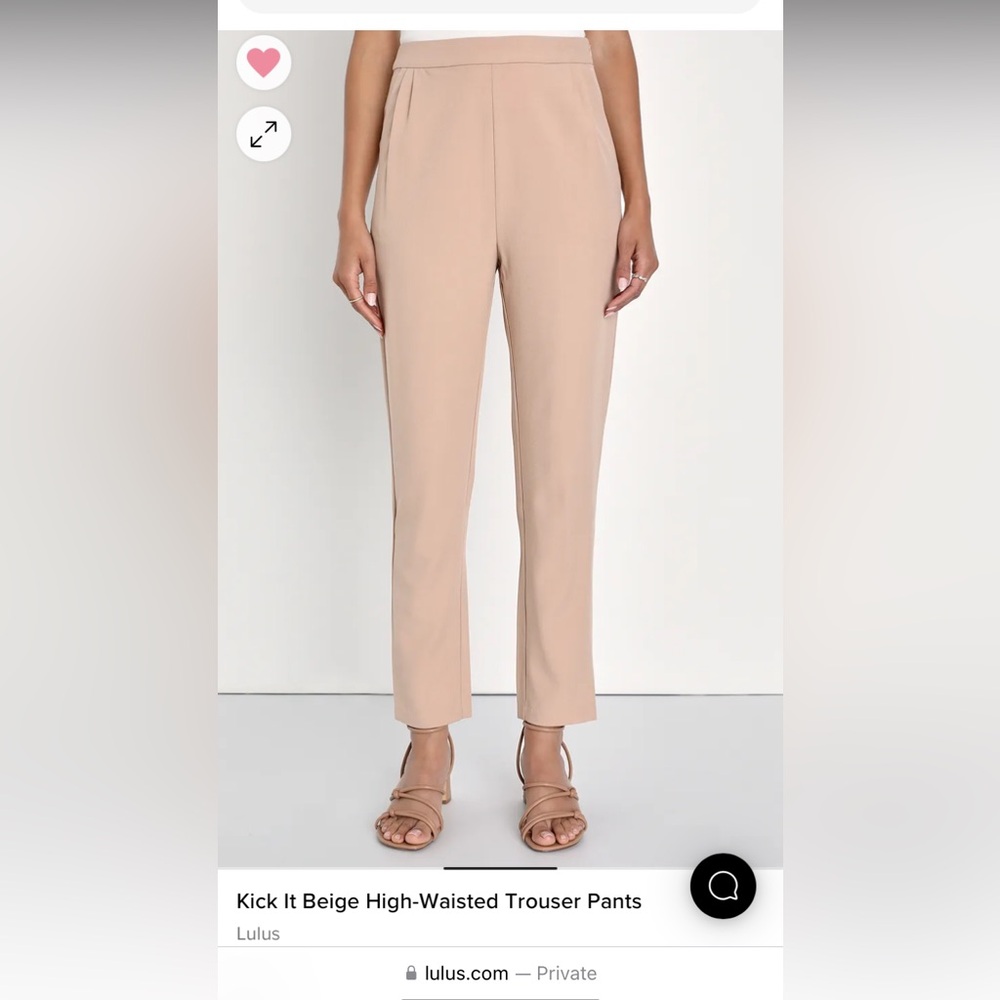 Beige high waisted trouser pants-M